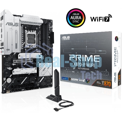 Материнская плата ASUS PRIME X870-P WIFI, AM5, AMD X870, 4xDDR5, 2xSATA, 4xM.2, 1xPCI-E 5.0 x16, 2xPCI-E 4.0 x1, 1xHDMI, 2xUSB-C, 1x 2.5Gb LAN, 4xUSB-A 3.2 Gen 1, 1xUSB-A 3.2 Gen 2, 4xUSB-A 2.0, 3x3.5 мм, 7.1, 1xWi-Fi 7, ATX