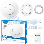 Точка доступа AX3000 Dual Band Ceiling Mount Wi-Fi 6 Access Point, Chipset MT7981, 802.11ax/ac/a/b/g/n, 2402Mbps at 5GHz + 574Mbps at 2.4GHz, 1 x 2.5G RJ45 Port, MU-MIMO, Support 12V DC or 802.3at PoE or Passive PoE, Internal Antennas, 48V passive PoE adapter included, Cudy Mesh Support