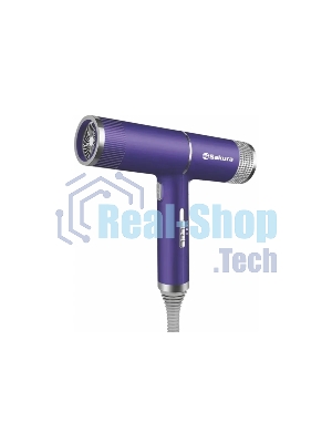 Фен SAKURA SA-4051V фиолетовый/серый, 1600 Вт, компактный