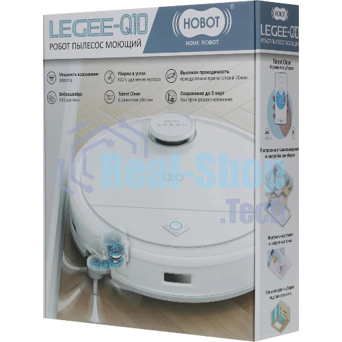 Робот-пылесос HOBOT LEGEE-Q10 белый, 5200 мAч Li-Ion, уборка сухая/влажная, пылесборник контейнер 0,5 л