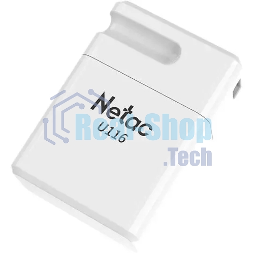 Флешка USB Netac U116 mini (NT03U116N-016G-32WH), 16Gb, USB 3.2, R/W 90/30, белый