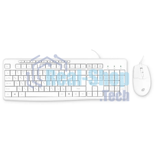 Комплект клавиатура+мышь Oklick S650 проводной, USB, 2000 DPI, белый