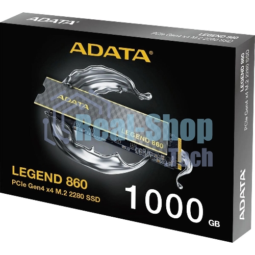 Накопитель SSD ADATA LEGEND 860, 1Tb, PCIe 4.0 x4, 2280, NVMe, R/W 6000/4000, с радиатором