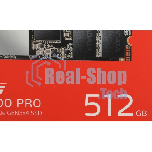 Накопитель SSD XPG SX8200 Pro, 512 Gb, PCIe 3.0 x4, M.2 2280, NVMe, R/W 3350/2350, с радиатором