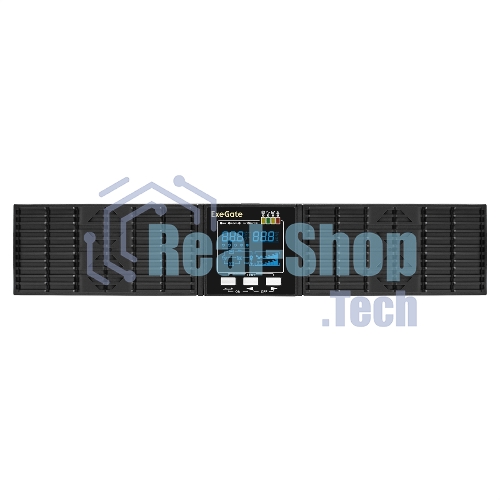 Источник бесперебойного питания On-line ExeGate PowerExpert ULS-575-10kVA.LCD.AVR.T.USB.RS232.SNMP.2U 10000VA/10000W, On-Line, PF=1, LCD, клеммы, RS232, USB, SNMP-slot, EPO, батареи внешние 192В/240В суммарной емкостью до 400Ah, Rackmount 2U/Tower, металлический корпус, черный