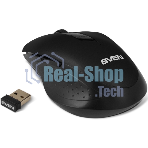 Мышь беспроводная SVEN RX-425W черный, 1600 dpi, радиоканал, USB, кнопки - 6