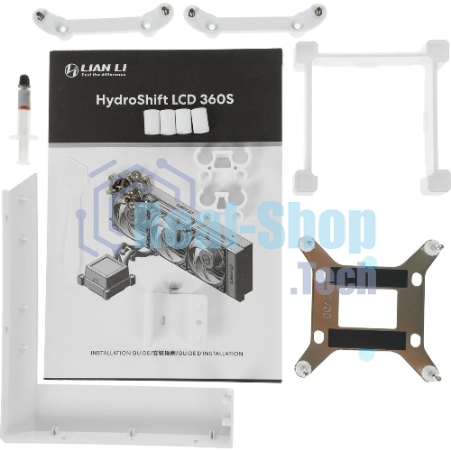Система жидкостного охлаждения Lian-Li HydroShift LCD 360S Soc-AM5/AM4/1700 белый 4-pin 29.8dB Al+Cu LCD 330W Ret (G89.GHSLCD36SW.R0)