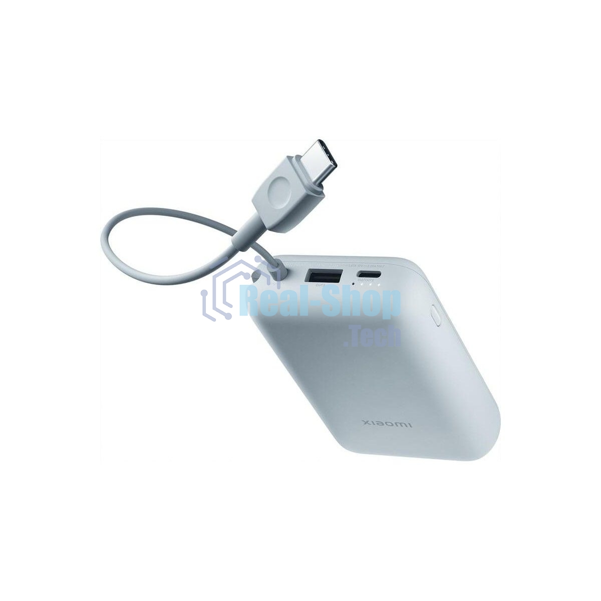 Портативный аккумулятор Xiaomi Power Bank 10000mAh (встроенный кабель) Ледяной синий GL