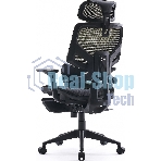 Кресло Cactus CS-CHR-MC01-LGNBK салатовый, сетка, подголовник, подставка для ног