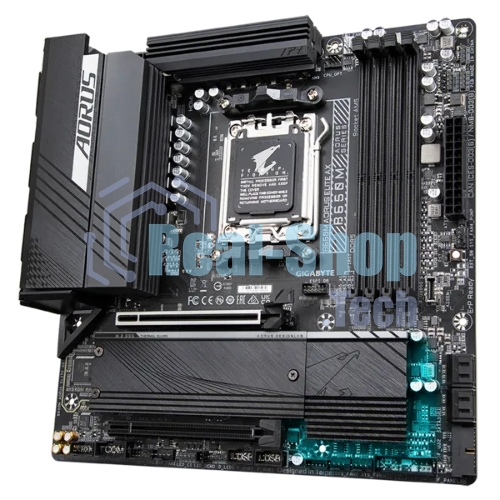 Материнская плата Gigabyte B650M AORUS ELITE AX, AM5, AMD B650, 4xDDR5, 4xSATA, 2xM.2, 1xPCI-E 5.0 x4, 1xPCI-E 4.0 x16, 1xHDMI, 1xDP, 1x 2.5Gb LAN, 4xUSB-A 2.0, 5xUSB-A 3.2 Gen 1, 2xUSB-A 3.2 Gen 2, 1xUSB-C 3.2 Gen 2, 2x3.5 мм, 7.1, Micro-ATX
