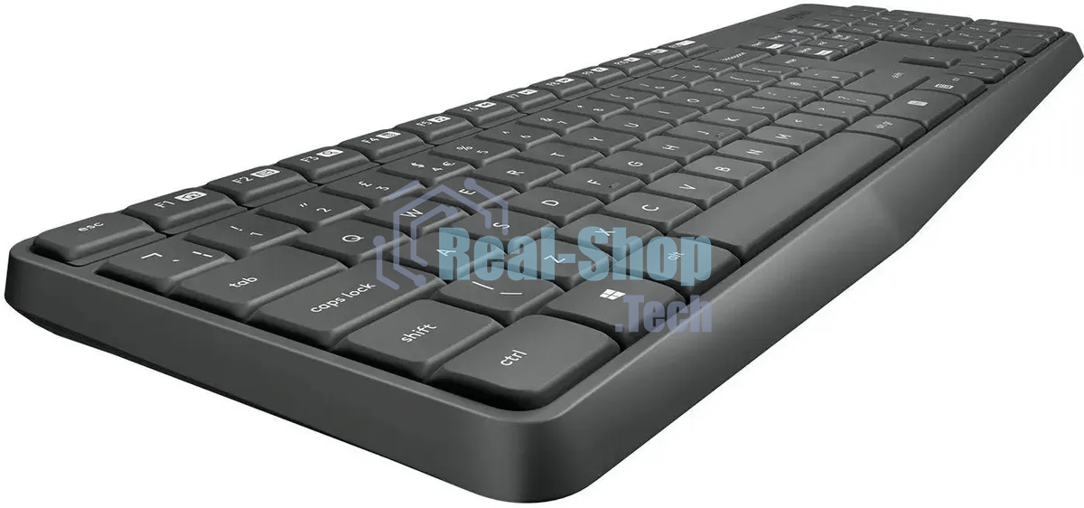 Комплект клавиатура+мышь Logitech MK235 беспроводной, USB, 1000 DPI, серый (заводская гравировка)