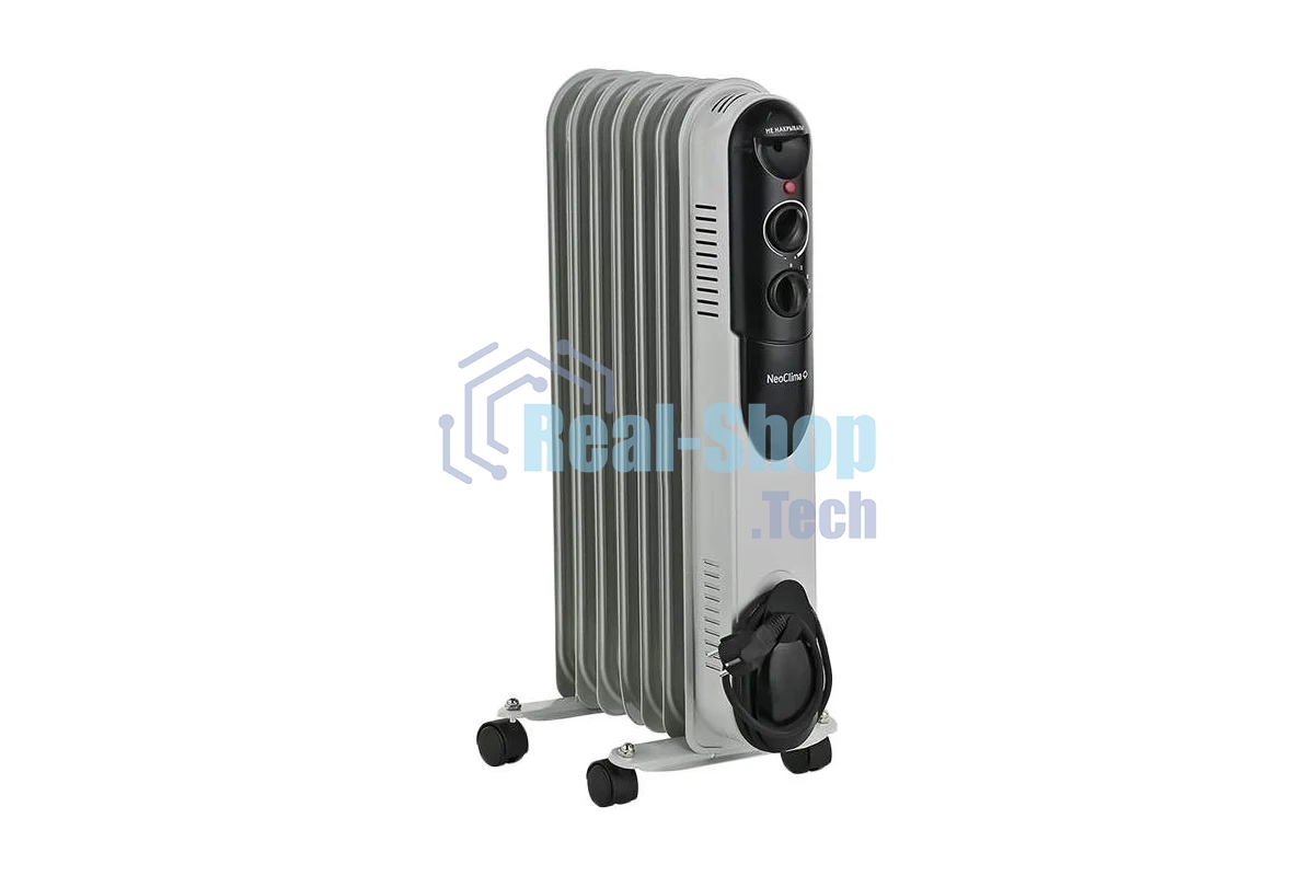 Обогреватель масляный Neoclima NC 9307 белый/черный, 1500 Вт, 15 м2, термостат 28742