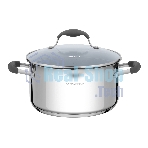Кастрюля Maunfeld LAURA MCS40S08GR из нержавеющей стали со стеклянной крышкой, 22 см, 4 л.