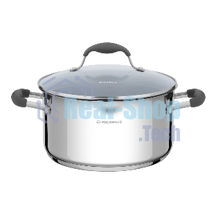 Кастрюля Maunfeld LAURA MCS40S08GR из нержавеющей стали со стеклянной крышкой, 22 см, 4 л.