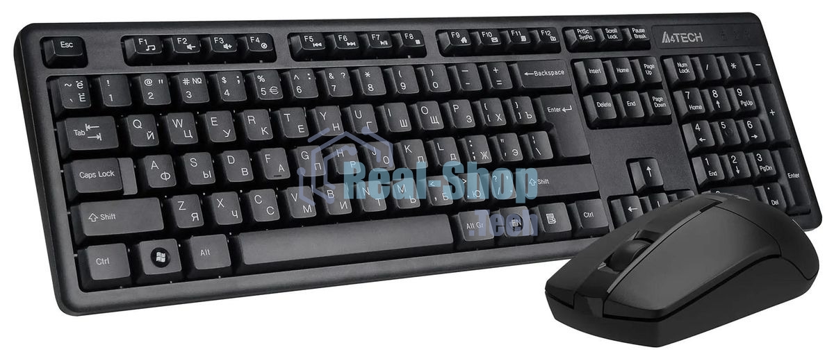 Комплект клавиатура+мышь A4Tech 3330N беспроводной, USB, 1200 DPI, чёрный