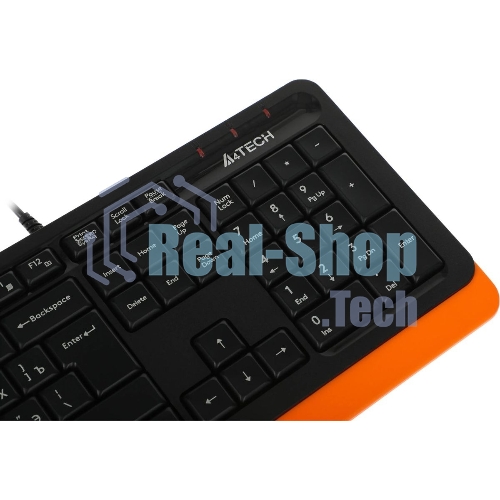 Комплект клавиатура+мышь A4Tech FStyler F1010 проводной, USB, 1600 DPI, чёрный/оранжевый