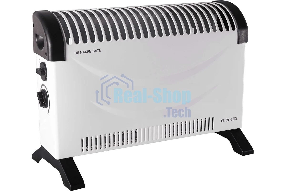 Конвектор электрический Eurolux ОК-EU-1000C белый, 1000 Вт, 15 м2, термостат