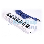 USB-концентратор Smartbuy (SBHA-7307-W) USB 3.0 хаб + выкл., 7 портов, белый
