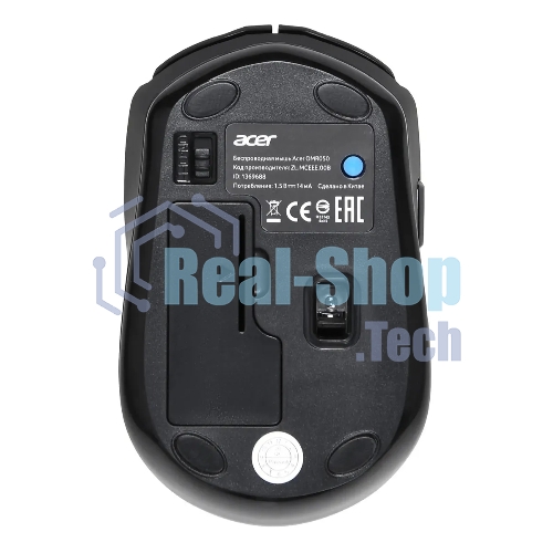 Мышь беспроводная Acer OMR050 черный, 1600 dpi, радиоканал, Bluetooth, USB, кнопки - 6