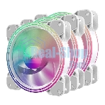 Вентилятор для корпуса Alseye Halo 4.0-W kit (3шт.) белый, 120 мм, 1300 об/мин, 24.8 дБ, 4 pin