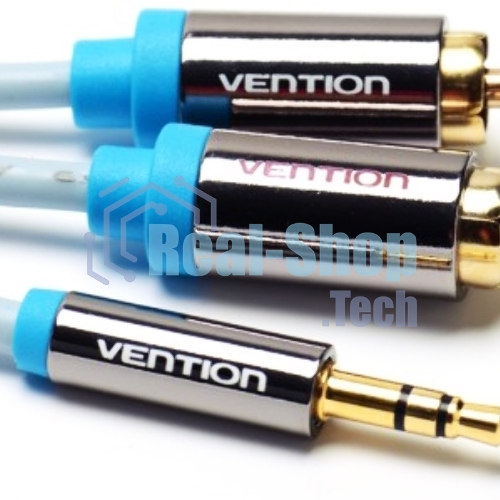 Кабель Vention аудио Jack 3,5 мм M/2RCA M - 3 м черный