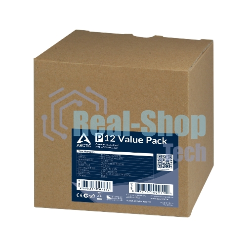 Вентилятор для корпуса Arctic P12 Value pack черный, 120 мм, 1800 об/мин, 22.5 дБ, 3 pin