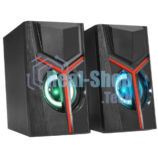 Акустическая система 2.0 Qumo TRON AS007, 10 ВТ, объемное звучание, RGb подсветка, USB/Jack 3,5мм