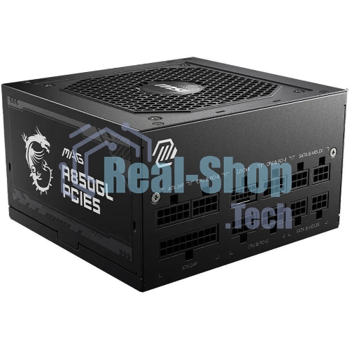 Блок питания MSI MAG A850GL PCIE5, 850W, 80 PLUS Gold, полностью модульный, ATX 3.0, PCIE5