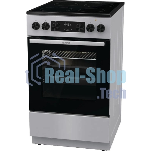 Плита электрическая Gorenje GEC5C41SG серый, конфорок 4 электрических, духовка 70 л, 50 см x 85 см x 59.4 см (без крышки)