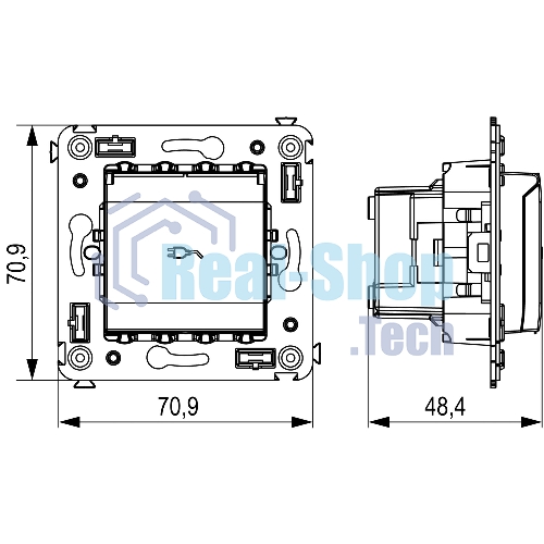 Розетка DKC Avanti 4412013 с крышкой 2P+E со шторками, 