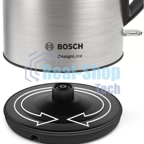 Чайник электрический Bosch TWK3P420 1.7 л, 2400 Вт, черный (корпус: нержавеющая сталь)