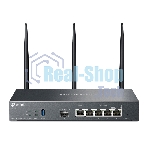 VPN-маршрутизатор TP-Link ER706W Omada с гигабитными портами и поддержкой Wi-Fi AX3000, 1 гиг. SFP WAN/LAN, 1 гиг. RJ45 WAN, 4 гиг. RJ45 WAN/LAN, USB 3.0, до 574 М/с на 2,4 ГГц + до 2402 М/с