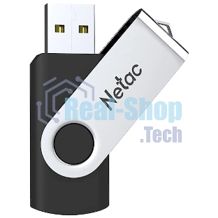 Флешка USB Netac U505 (NT03U505N-004G-20BK), 4Gb, USB 2.0, R/W 70/30, черный/серебристый