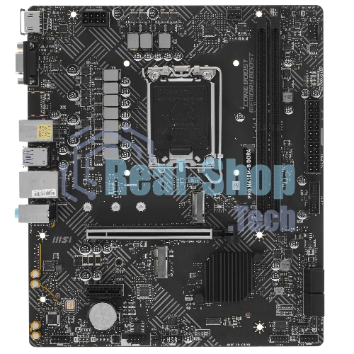 Материнская плата MSI PRO H610M-B, LGA1700, Intel H610, 2xDDR5, 4xSATA, 1xM.2, 1xPCIe 4.0 x16, 1xPCIe x1, 1xHDMI, 1xDP, 1x1Gb LAN, 2xUSB 3.2 Gen 1, 4xUSB 2.0, 3x3.5 мм, 7.1, micro-ATX