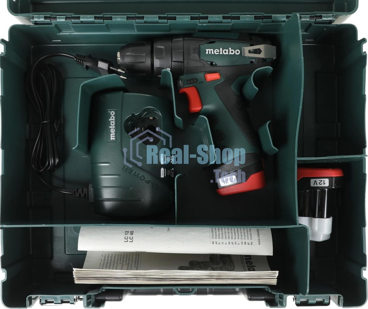 Дрель-шуруповерт Metabo PowerMaxx SB, 10,8 В, 2 Ач, 34 Нм, щеточный, ударный