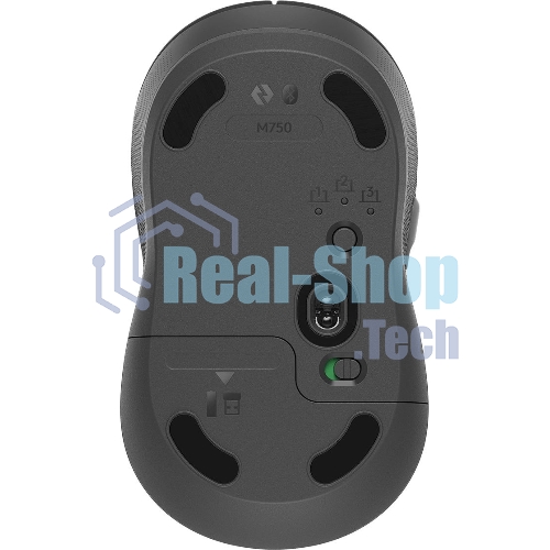 Мышь беспроводная Logitech M750 графитовый, 4000 dpi, радиоканал, Bluetooth, USB, кнопки - 5