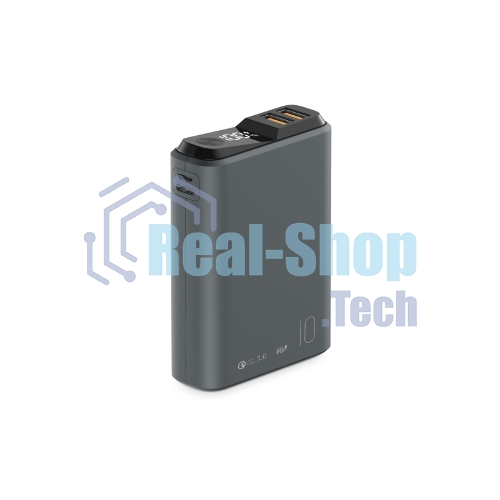 Портативный аккумулятор OLMIO QS-10, 10000mAh, 22.5W QuickCharge3.0/PowerDelivery, LCD, темно-серый