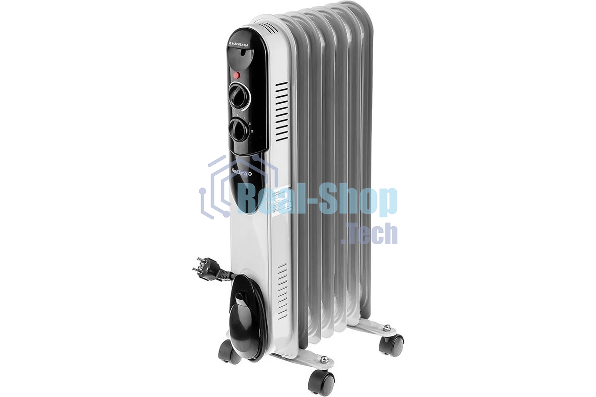 Обогреватель масляный Neoclima NC 9307 белый/черный, 1500 Вт, 15 м2, термостат 28742