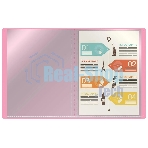 Папка с 20 прозрачными вкладками Бюрократ Pastel PAST20PINK A4, пластик, 0.5мм, торцевой карман с бумажной вставкой, розовый