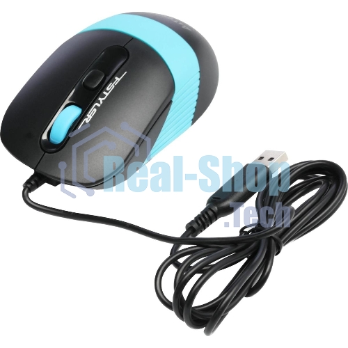 Мышь проводная A4Tech Fstyler FM10 черный/синий, 1600 dpi, USB, кнопки - 4