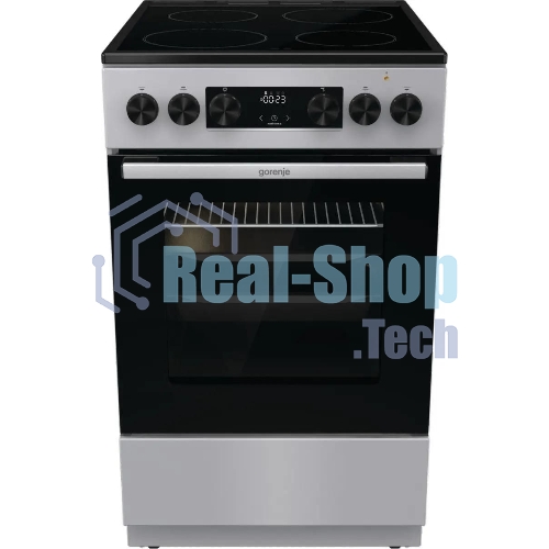 Плита электрическая Gorenje GEC5C41SG серый, конфорок 4 электрических, духовка 70 л, 50 см x 85 см x 59.4 см (без крышки)