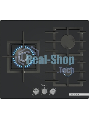 Газовая варочная поверхность Bosch PPC6A6I40O, 3 конфорки, закаленное стекло, 8000 Вт
