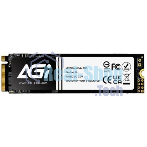Накопитель SSD AGI AI828, 2Tb, PCIe 4.0 x4, M.2 2280, NVMe, R/W 7400/6700