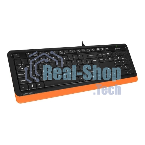 Комплект клавиатура+мышь A4Tech FStyler F1010 проводной, USB, 1600 DPI, чёрный/оранжевый