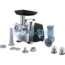 Мясорубка электрическая Bosch MFW67440 черный, 2000 Вт, 3.5 кг/мин, реверс, защита от перегрузки, насадки - 4