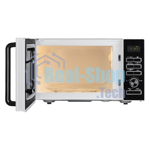 Микроволновая печь BBK 25MWS-970T/WB белый, 25 л, 900 Вт, переключатели - кнопки, поворотный механизм
