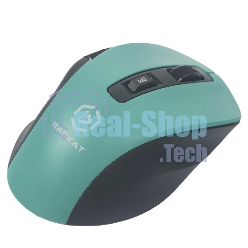 Мышь беспроводная Raskat M020W зеленый/черный, 2400 dpi, радиоканал, Bluetooth, USB, кнопки - 7