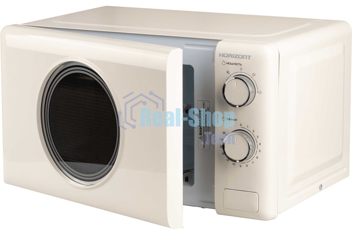 Микроволновая печь Horizont HSM205RI слоновая кость, 20 л, 700 Вт, переключатели — поворотный механизм