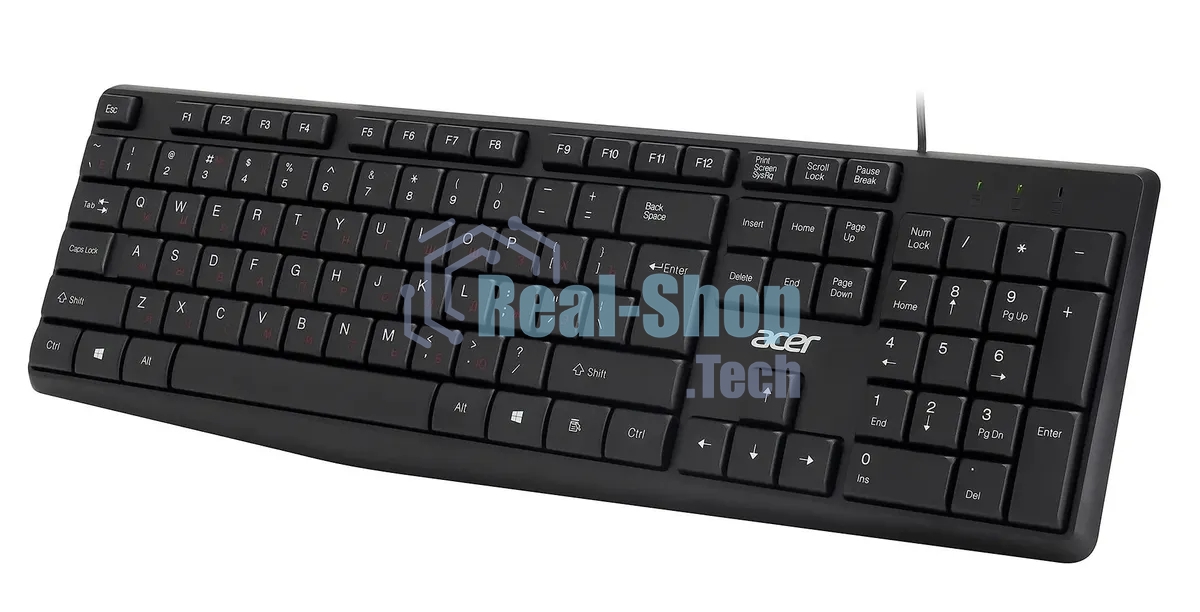 Клавиатура проводная Acer OKW121 (ZL.KBDEE.00B), USB, черный