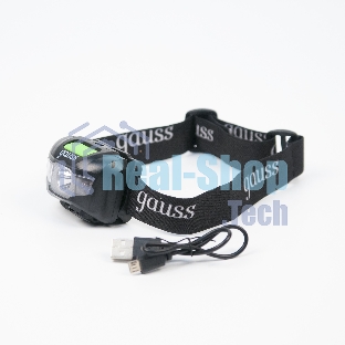 Фонарь налобный Gauss GFL405 черный 3Вт лам.:светодиодный (GF405)